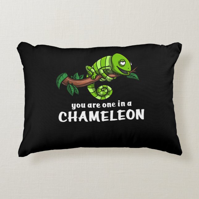 You Are One In A Chameleon Funny Lizard Decorative Cushion (Front)