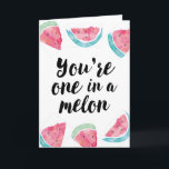You are one in a melon birthday card<br><div class="desc">Say happy birthday with this funny "one in a melon" birthday card.</div>
