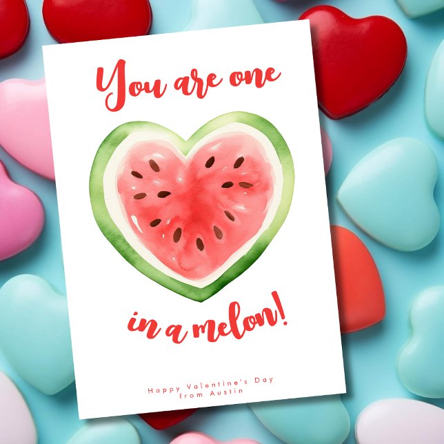 You are one in a melon funny valentine's day holiday card (Creator Uploaded)