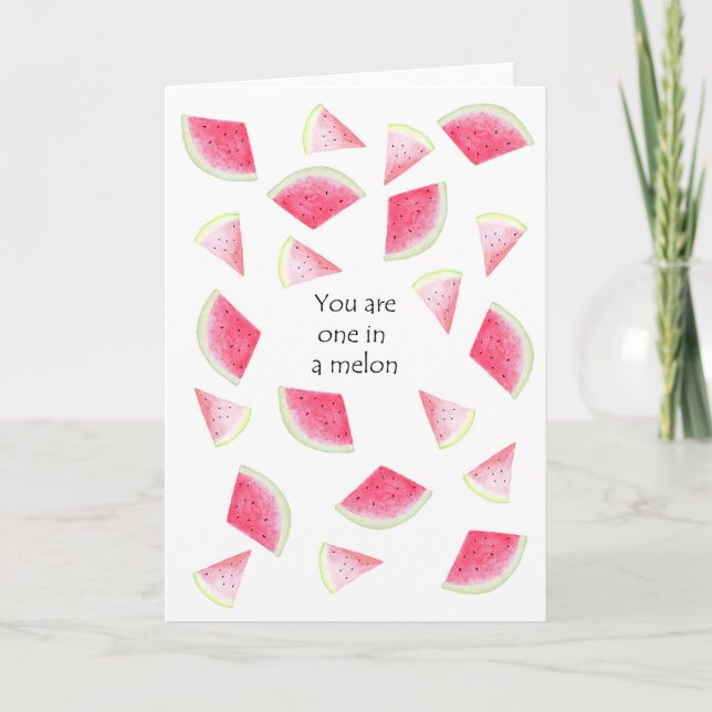 You are one in a melon Funny Valentine's Day Love Card (Front)