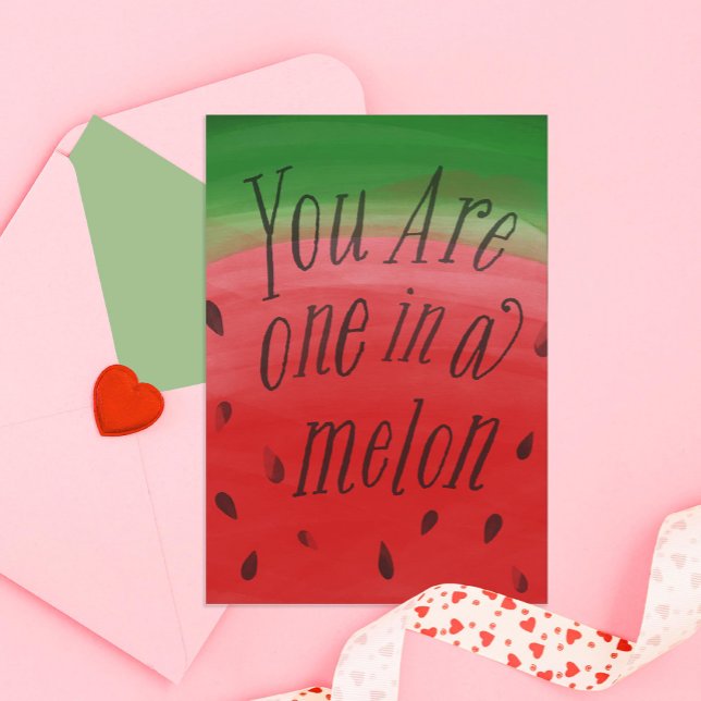 You Are One In A Melon Watermelon Class Valentine Invitation (Creator Uploaded)
