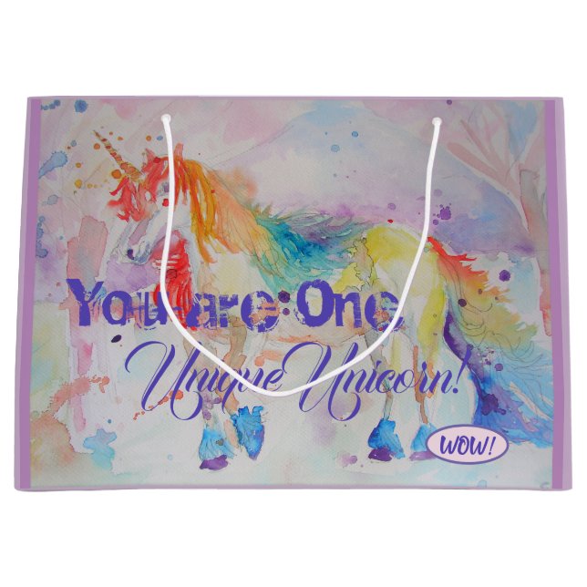 You Are One Unique Unicorn! Birthday Gift Bag (Front)