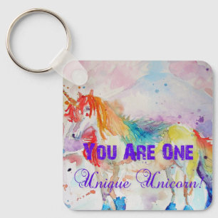 You Are One Unique Unicorn! Postcard ladies Girls Key Ring