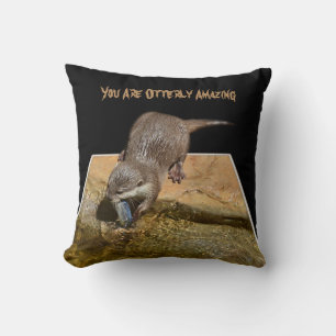 You Are Otterly Amazing, Otter Logo, Cushion. Cushion
