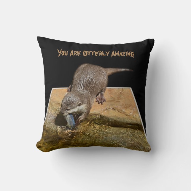 You Are Otterly Amazing, Otter Logo, Cushion. Cushion (Front)