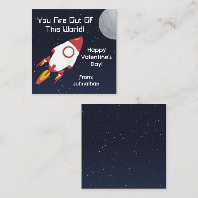 You Are Out Of This World Classroom Valentine's Card (Front/Back)