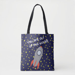 You Are Out of this World Retro Rocket Ship Tote Bag