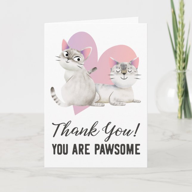You Are Pawsome Siamese Cats Thank You Card (Front)