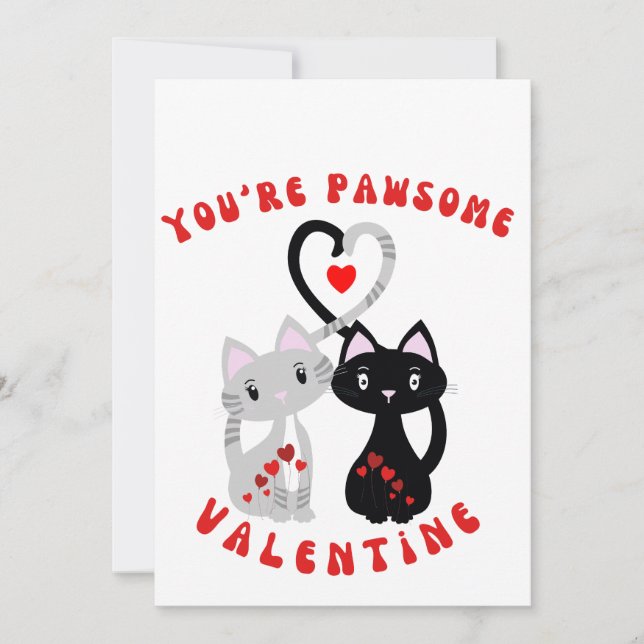 You are pawsome Valentine by InesNesi Holiday Card (Front)