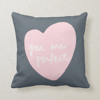 You Are Perfect Stormy Weather Pink And Blue Grey Cushion