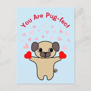 You Are Pug-fect Cute Pug Holiday Postcard