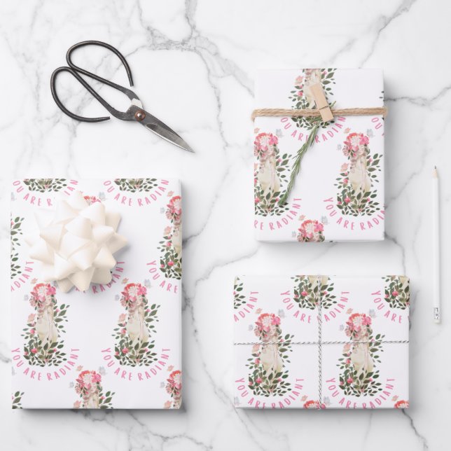 You Are Radiant Pregnancy Wrapping Paper Sheets (Front)