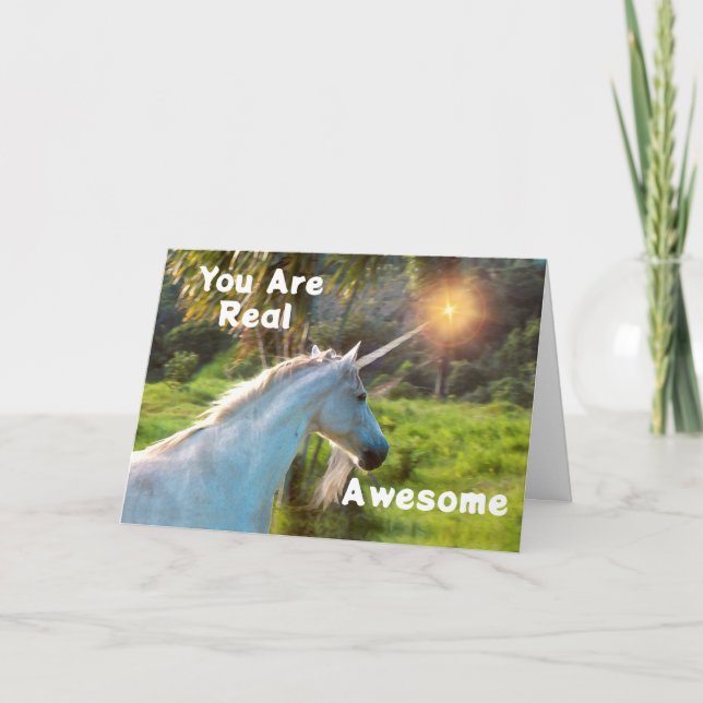 You Are Real Awesome with Unicorn Card (Front)