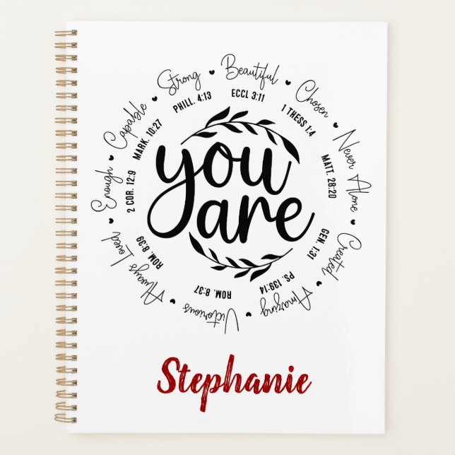 "You Are" Religious Inspirational Bible Verses Planner (Front)