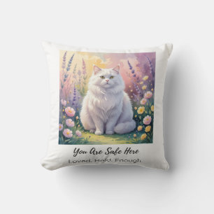 You Are Safe Here Cat Pillow