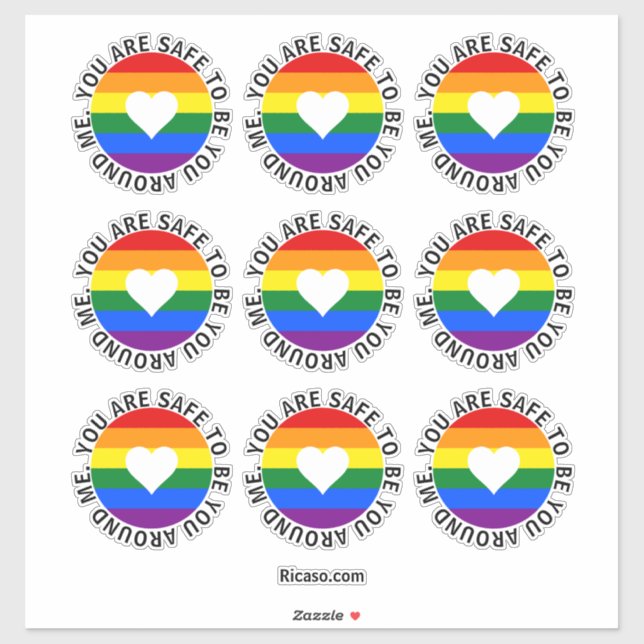 You are safe to be you around me rainbow heart (Sheet)