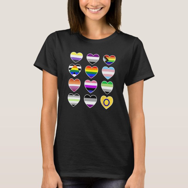You Are Safe With Me, Heart Rainbow Flag LGBT, Bac T-Shirt (Front)