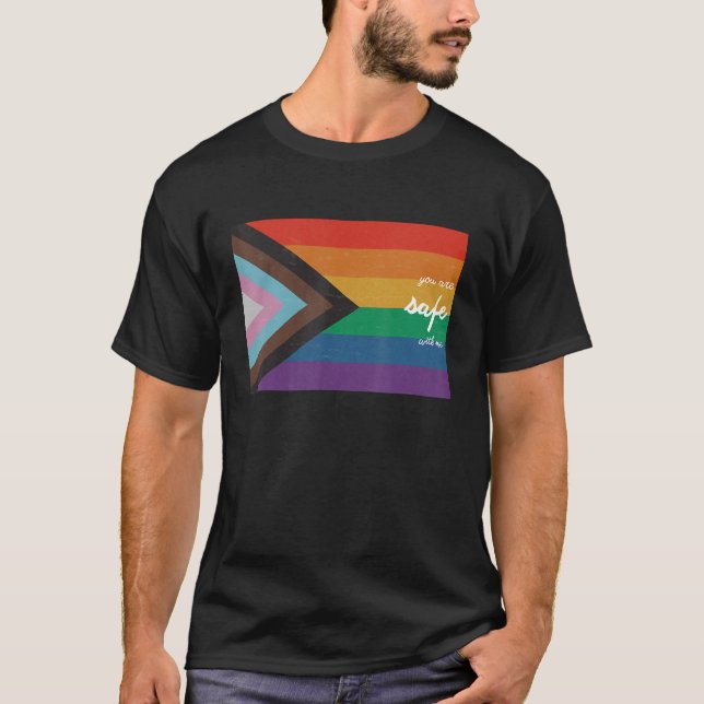 You Are Safe With Me  Lgbt Ally T-Shirt (Front)