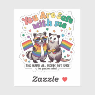 You Are Safe With Me LGBT Racoon Animal 