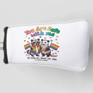 You Are Safe With Me LGBT Racoon Animal Golf Head Cover