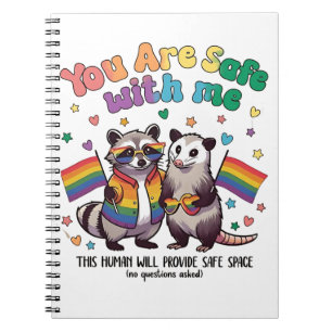 You Are Safe With Me LGBT Racoon Animal  Notebook