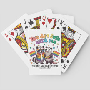 You Are Safe With Me LGBT Racoon Animal Playing Cards