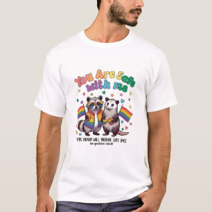You Are Safe With Me LGBT Racoon Animal T-Shirt