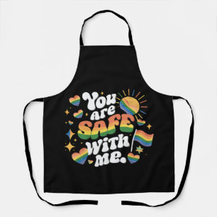 You are Safe with Me LGBT Rainbow Gay Apron