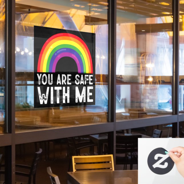 You Are Safe With Me LGBTQ Pride Month Rainbow  (Restaurant Window)