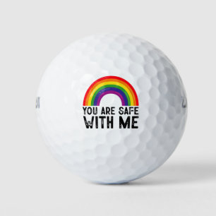You Are Safe With Me LGBTQ Pride Month Rainbow  Golf Balls