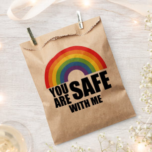 You Are Safe With Me LGBTQ Rainbow Pride  Favour Bag