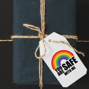 You Are Safe With Me LGBTQ Rainbow Pride  Gift Tags