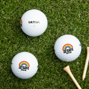 You Are Safe With Me LGBTQ Rainbow Pride Golf Balls