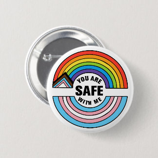 You Are Safe With Me LGBTQIA Ally 6 Cm Round Badge