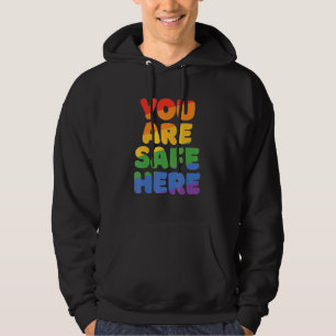 You Are Safe With Me Rainbow Pride Lgbtq Gay Trans Hoodie