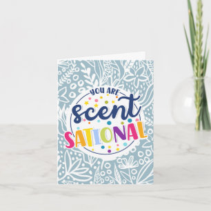 You Are Scent-sational Dusty Blue Floral Doodle Thank You Card