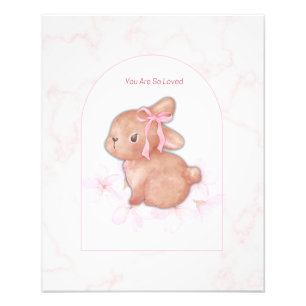 You Are So Loved Bunny Print   Baby Girl Nursery