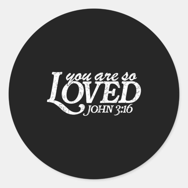 You Are So Loved Christian Verse Valentine's Day B Classic Round Sticker (Front)
