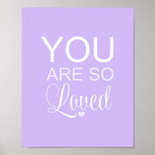 You Are So Loved Purple Nursery Art Decor