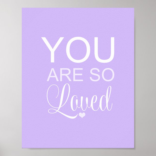 You Are So Loved Purple Nursery Art Decor (Front)