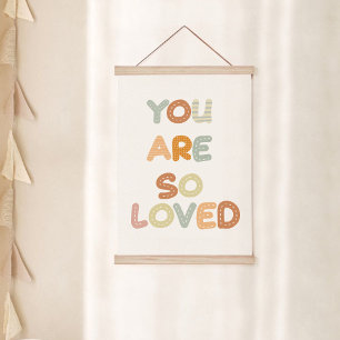 You are so loved Rainbow Baby Nursery Hanging Tapestry