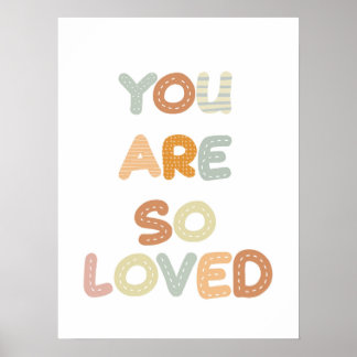 You are so loved Rainbow Baby Nursery Poster