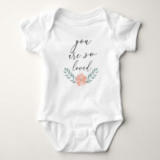 You Are So Loved Watercolor Floral Baby Bodysuit