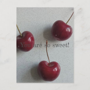 You Are So Sweet Cherry Postcard