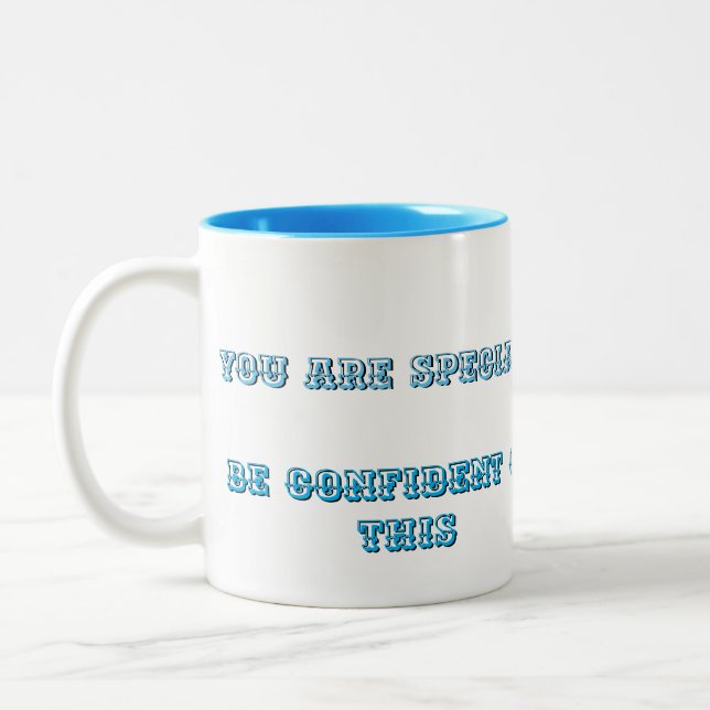 You are special, be confident Two-Tone coffee mug (Left)