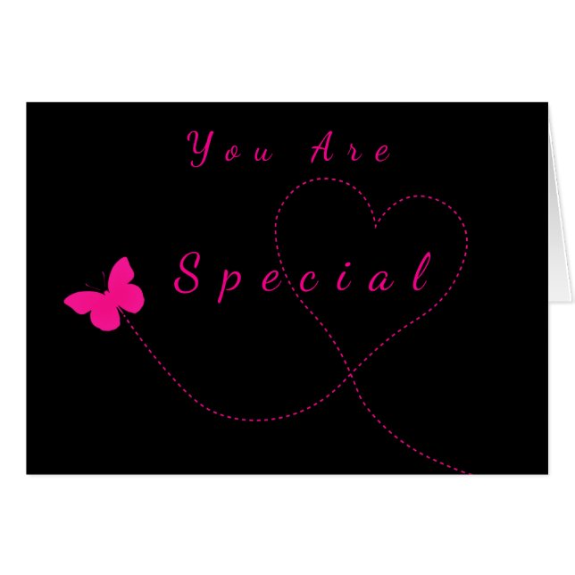 You Are Special Card Love Heart Butterfly Flying (Front Horizontal)