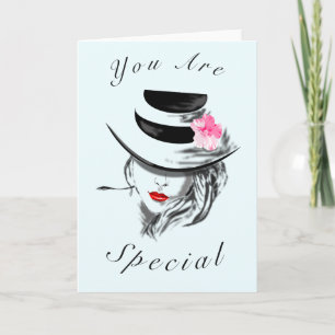 You Are Special Card Mysterious Woman with Hat