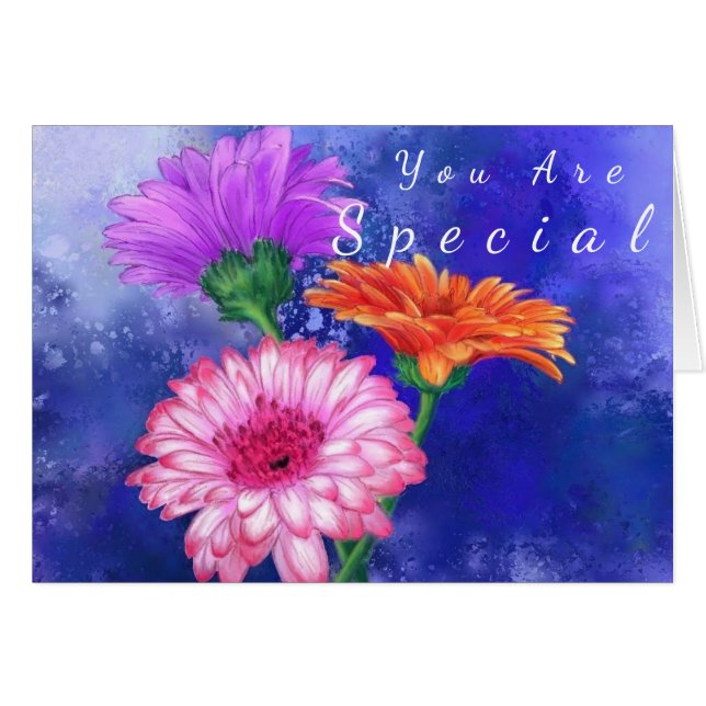 You Are Special Card Three Colour Gerberas (Front Horizontal)