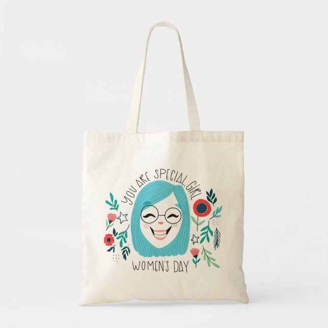 You Are Special Girl, Happy Women's Day, March 8 Tote Bag (Front)