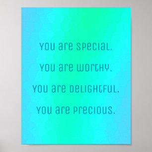 "You Are Special" Positive Affirmations Poster